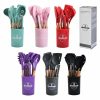 12-Piece Silicone Kitchen Utensils Set with Wooden Handles – Non-Stick Cooking Pot Kitchenware Bundle with Storage Bucke | Wooden Utensils Kitchen & Dining Wooden Utensils