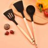 12-Piece Silicone Kitchen Utensils Set with Wooden Handles – Non-Stick Cookware, Spatula, Egg Beaters, Kitchenware Acces | Wooden Utensils Kitchen & Dining Wooden Utensils