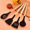 12-Piece Silicone Kitchen Utensils Set with Wooden Handles – Non-Stick Cookware, Spatula, Egg Beaters, Kitchenware Acces | Wooden Utensils Kitchen & Dining Wooden Utensils