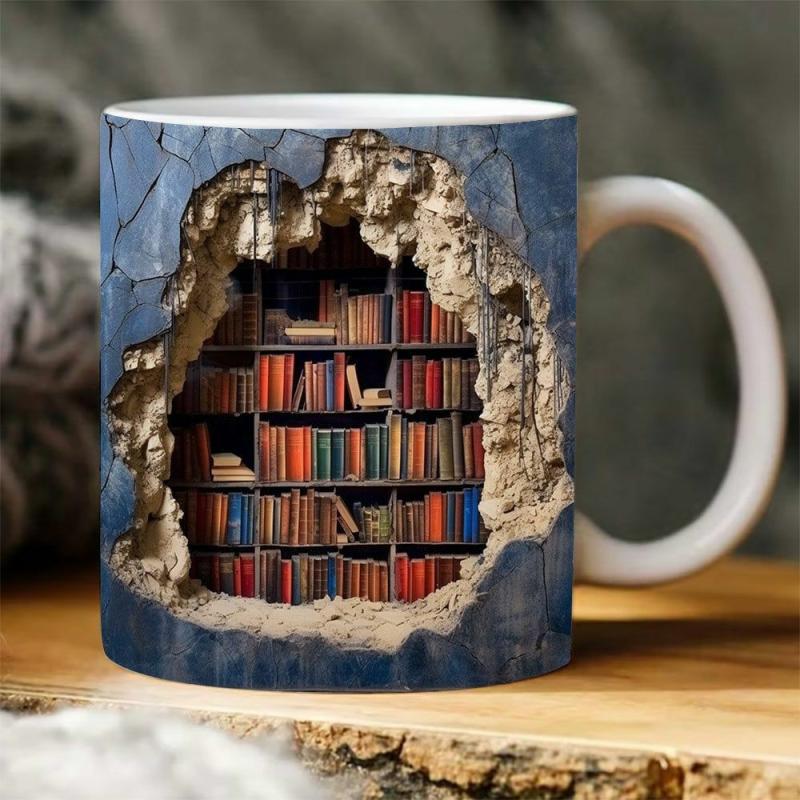 3D Book Mug Wrap, 11oz And 15 Oz Mug Design, 3D Bookshelf Mug Sublimation, 3D Mug Wrap, 11oz Mug Png, 15oz Mug PNG Book | Quote Mug Kitchen & Dining Quote Mug