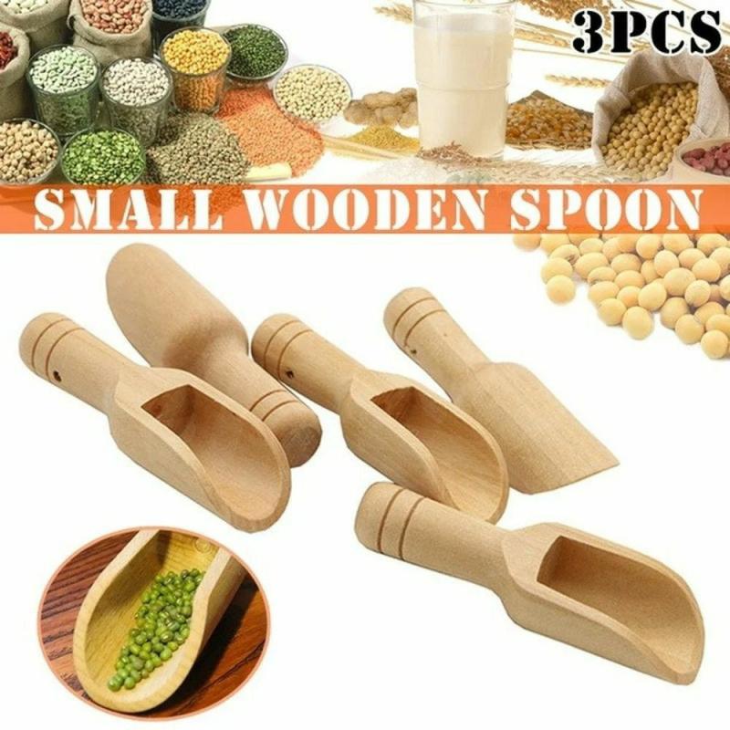 3pcs Mini Wooden Scoops: Bath Salt, Candy, Flour Spoon – Kitchen Utensils | Wooden Utensils Kitchen & Dining Wooden Utensils