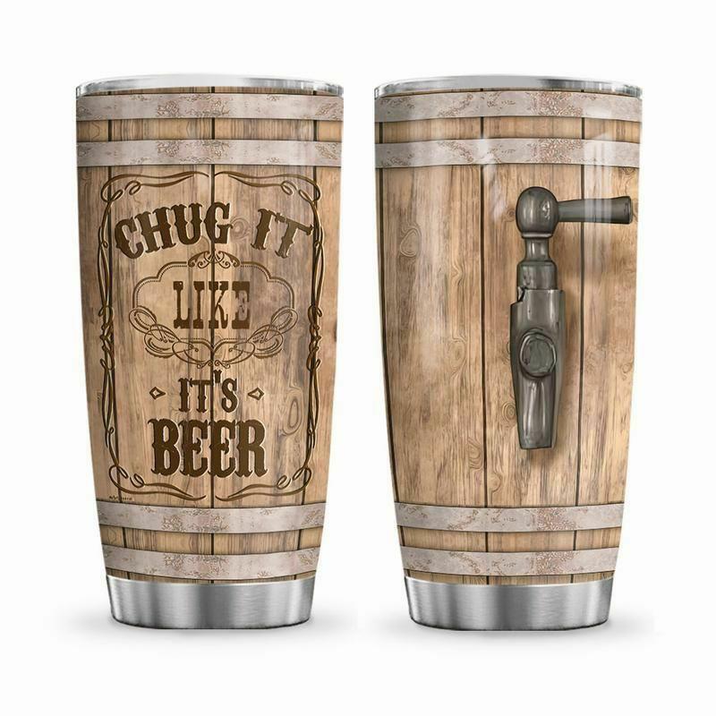 Beer Lover Chug It Like Its Beer Tumbler | Quote Mug Kitchen & Dining Quote Mug