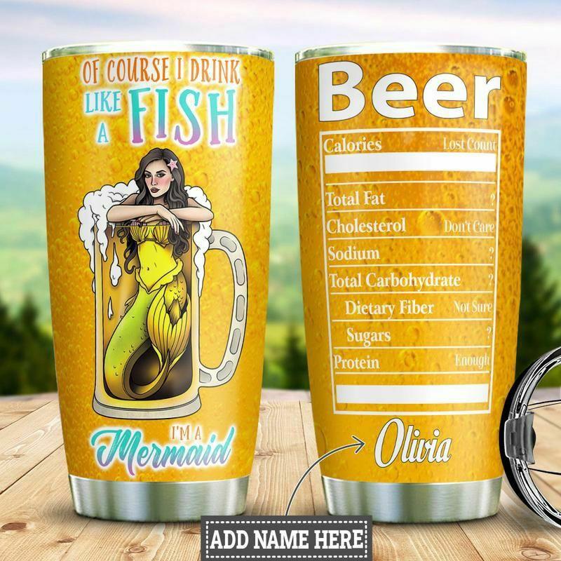 Beer Mermaid Tumbler | Quote Mug Kitchen & Dining Quote Mug