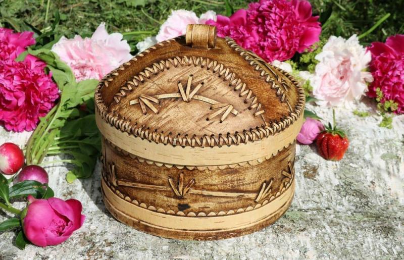 Birch bark box Dome Flour storage box | Wooden Utensils Kitchen & Dining Wooden Utensils