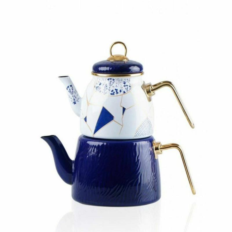 Blue Teapot Set / Turkish Tea Pot Set, Turkish Samovar Tea Maker, Tea Kettle for Loose Leaf Tea, Checkered Tea | Teapots & Tea Sets Kitchen & Dining Teapots & Tea Sets