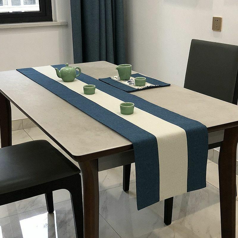 Chinese Style Cotton and Linen Table Flag – Modern Minimalist Tea Art Tablecloth for Tea Table, TV Cabinet – Decorative | Table Linens Kitchen & Dining Table Linens