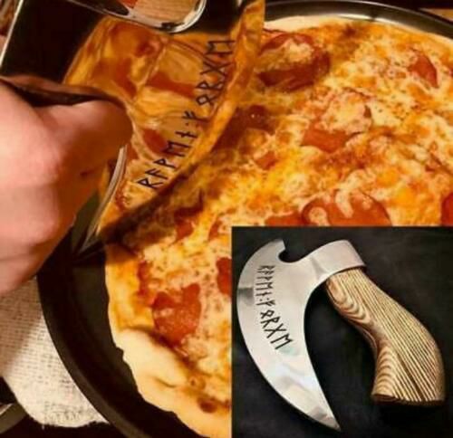 CHRISTMAS GIFT HandMade Pizza Axe, Pizza Slicer Hand forged Viking Pizza Cutter, Viking Bearded | Pizza Slicer Kitchen & Dining Pizza Slicer