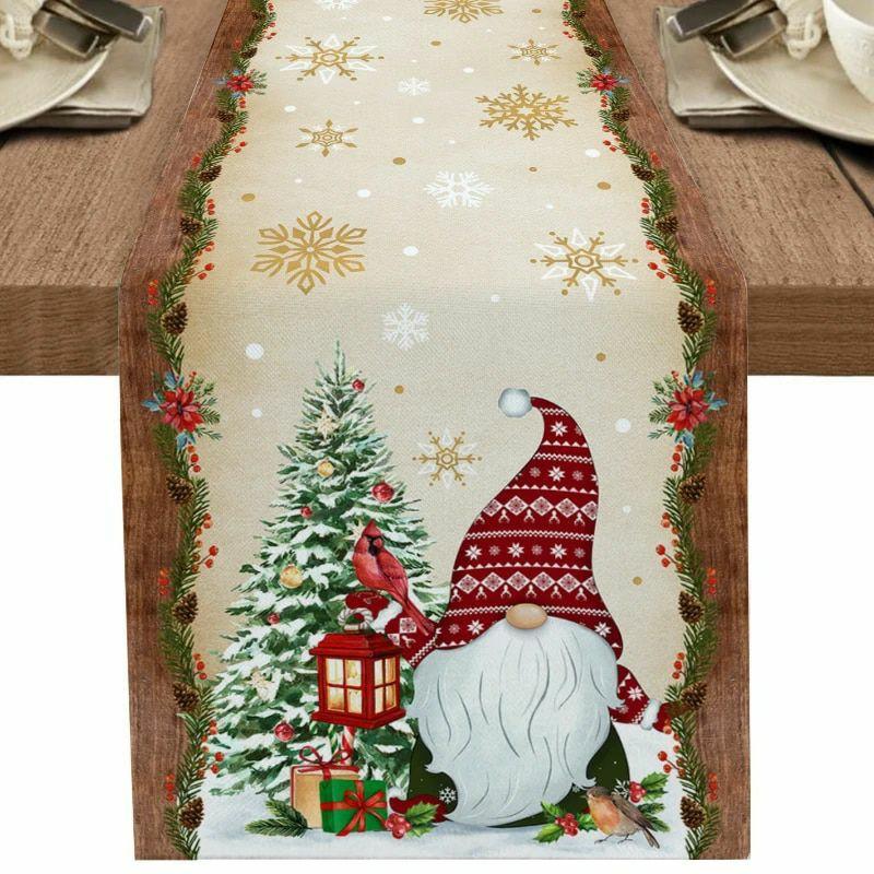 Christmas Snowman Snowflake Decoration Table Runner for Wedding Party – Dining Room & Living Room Tablecloth | Table Linens Kitchen & Dining Table Linens