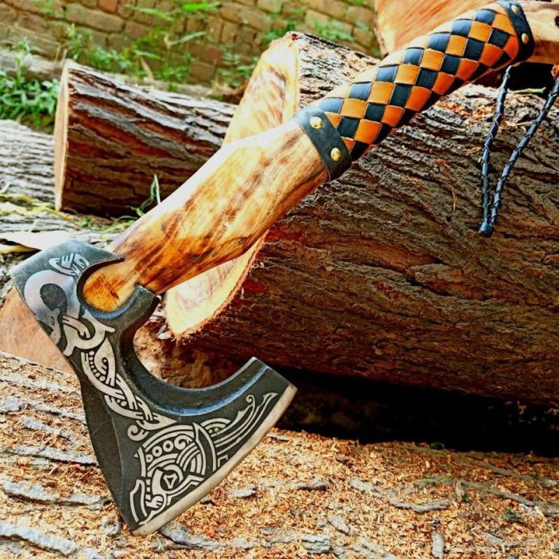 Custom Handmade Steel Tomahawk Axe Throwing Viking Hunting Axe | Knives Kitchen & Dining Knives