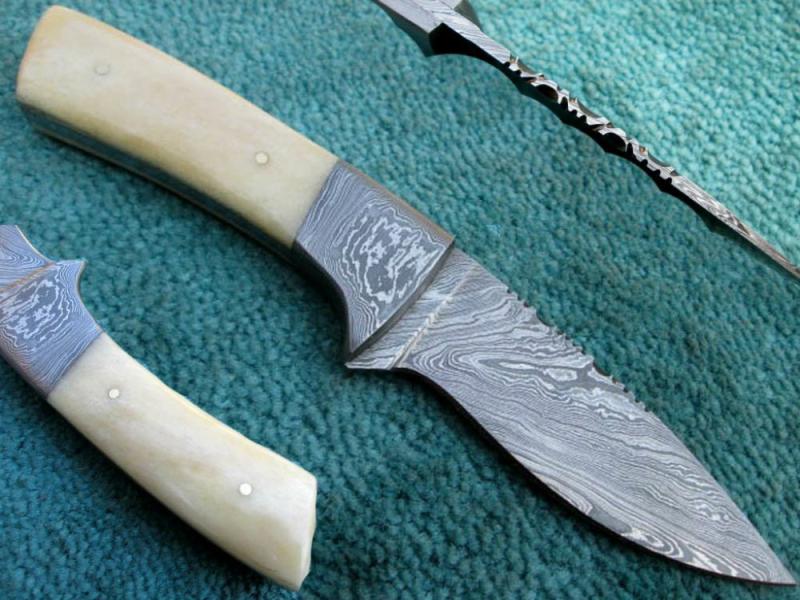 Damascus Skinner Knife , 8" Custom Hand Made Damascus Steel Blade Skinning Knife | Knives Kitchen & Dining Knives