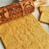 Easter engraved rolling pin Embossed dough roller Springerle embossed cookies Carved molds Eastern Bunny Gift for mom | Wooden Utensils Kitchen & Dining Wooden Utensils