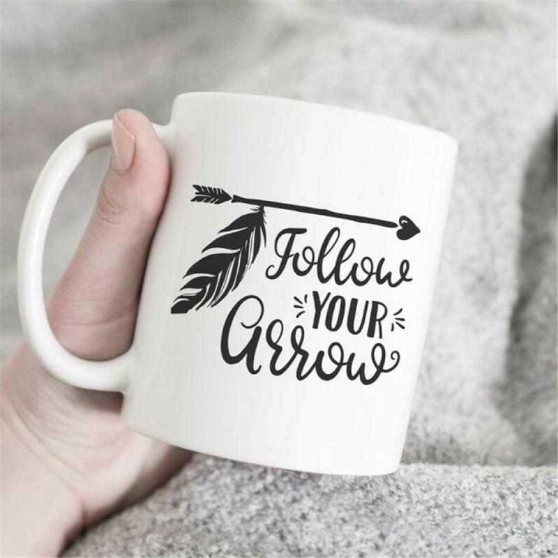 Follow Your Arrow- Coffee Mug, Quote Mug, Wanderlust Gift, Boho Mug, Boho Gift, Inspirational Mug, Adventure Time Mug, F | Quote Mug Kitchen & Dining Quote Mug