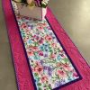 Fuchsia SPRING Table Runner, Floral Print Table Topper, QUILTED Table Topper With Summer Flowers, Summer Decor | Table Linens Kitchen & Dining Table Linens