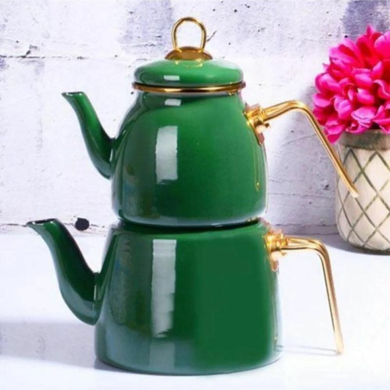 Green Teapot Set / Turkish Tea Pot Set, Turkish Samovar Tea Maker, Tea Kettle for Loose Leaf Tea, Checkered Tea | Teapots & Tea Sets Kitchen & Dining Teapots & Tea Sets