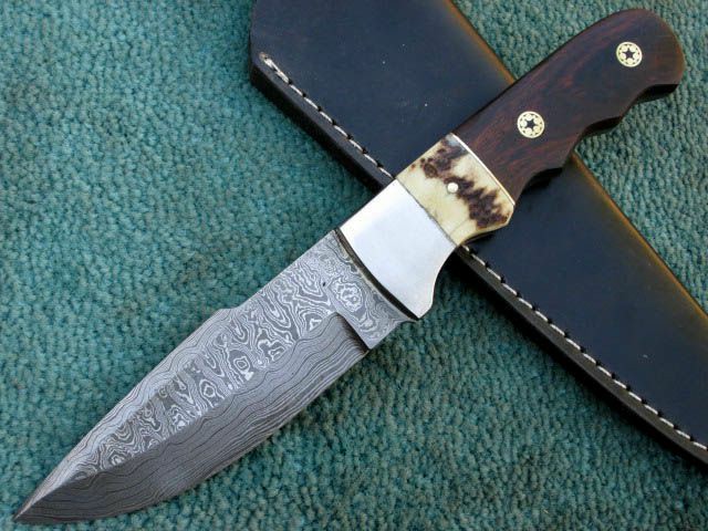 Hand Made Hunting Knife , 9.5" Superior Damascus Steel Fixed Blade Camping Knife | Knives Kitchen & Dining Knives