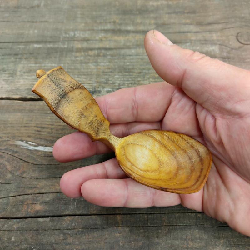 Handmade ash wood spoon, Hand carved pocket wooden spoon, Camping spoon, Hiking wooden spoon, Eating wooden spoon | Wooden Utensils Kitchen & Dining Wooden Utensils