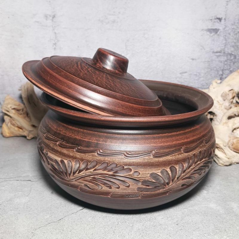 Handmade casserole for cooking Large kitchen pot 185.97 fl.oz Handmade red clay | Cookware Cookware Cookware