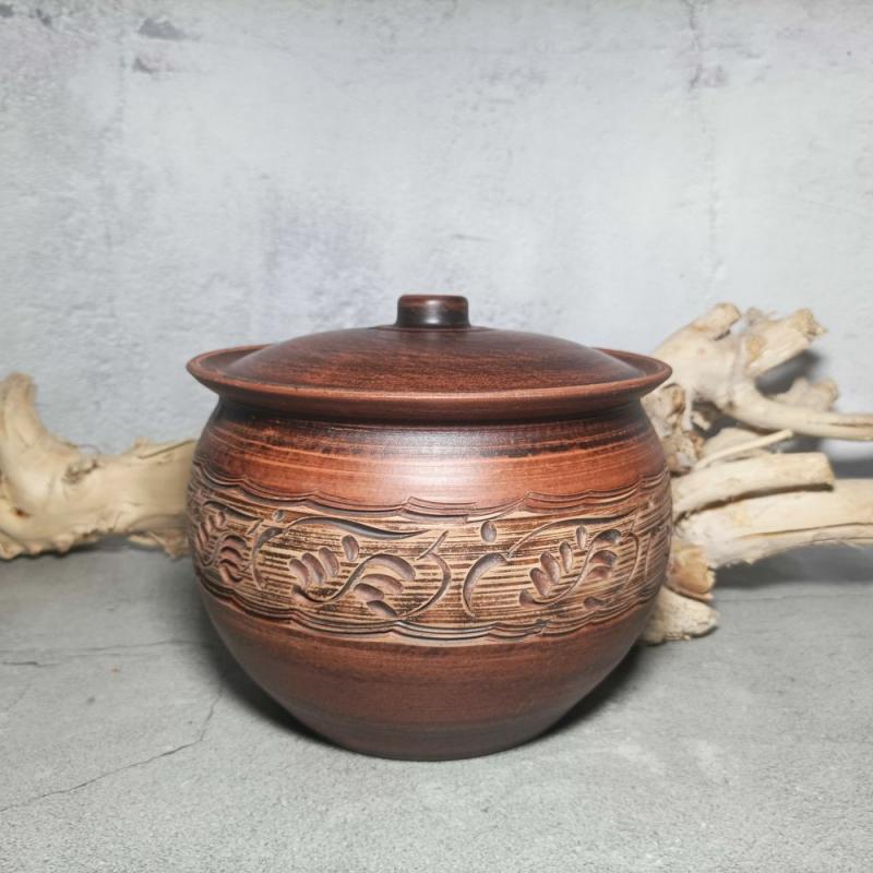 Handmade ceramic casserole 118.34 fl.oz made of red clay. Environmentally friendly product. Large cooking pot | Cookware Cookware Cookware