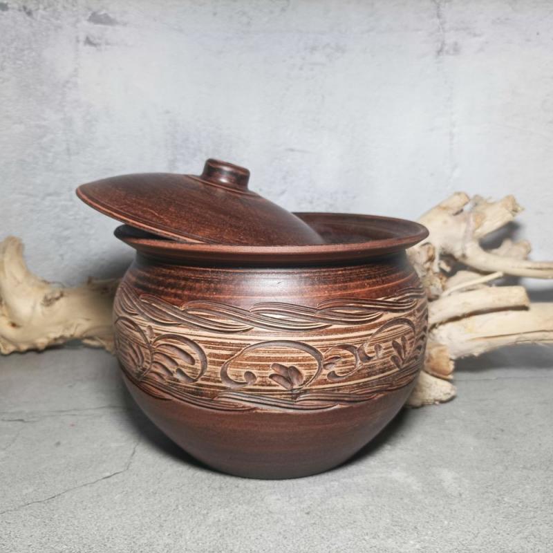 Handmade ceramic casserole 118.34 fl.oz made of red clay. Environmentally friendly product. Large cooking pot | Cookware Cookware Cookware