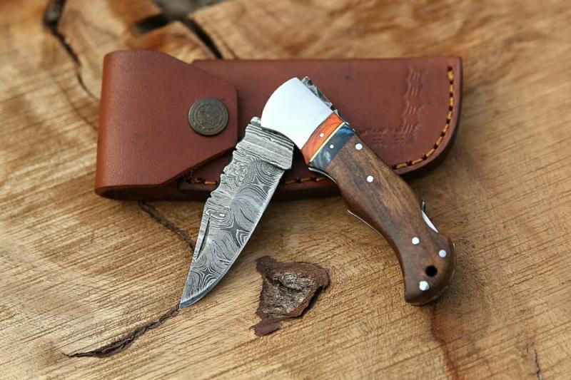 Handmade Damascus Pocket Knife Rose Wood Handle Birthday Gift Folding Knife Groomsmen Gift Anniversary Wedding Personali | Teapots & Tea Sets Kitchen & Dining Teapots & Tea Sets