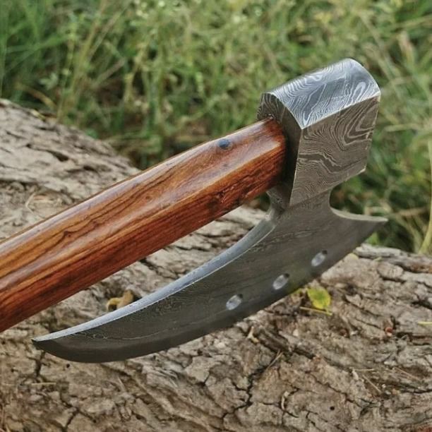 Handmade Damascus Steel hatchet Tomahawk Hunting Viking Axe | Knives Kitchen & Dining Knives