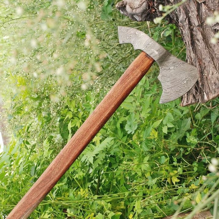 Handmade Damascus Steel hatchet Tomahawk Hunting Viking Axe | Knives Kitchen & Dining Knives