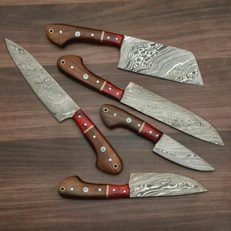 Handmade Forged Damascus Steel Kitchen Knives Set | Knives Kitchen & Dining Knives