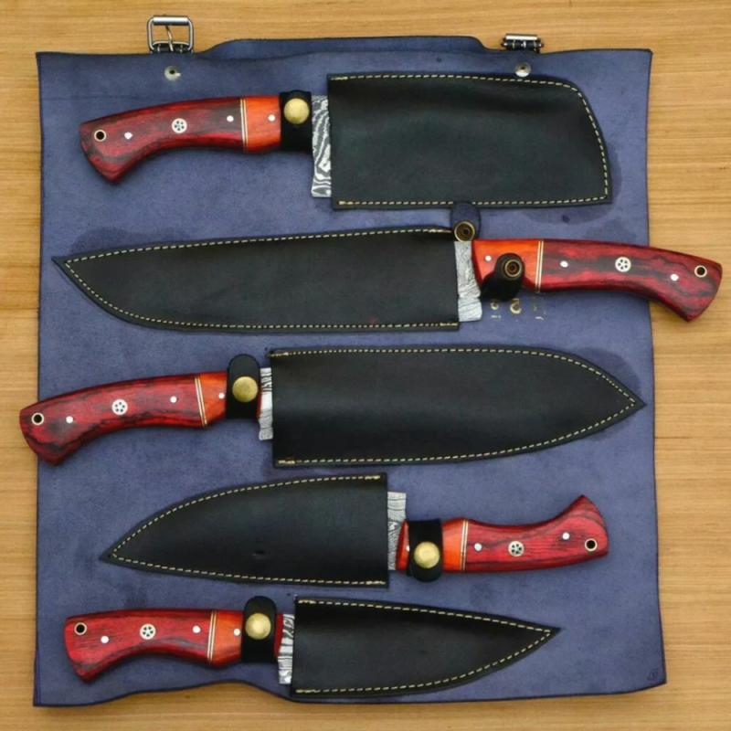 Handmade Forged Damascus Steel Kitchen Knives Set | Knives Kitchen & Dining Knives