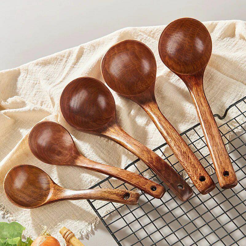 Handmade Natural Wood Tableware Spoon Utensils for Cooking – Nonstick Cookware, Dinnerware Sets, Kitchen Tools | Wooden Utensils Kitchen & Dining Wooden Utensils