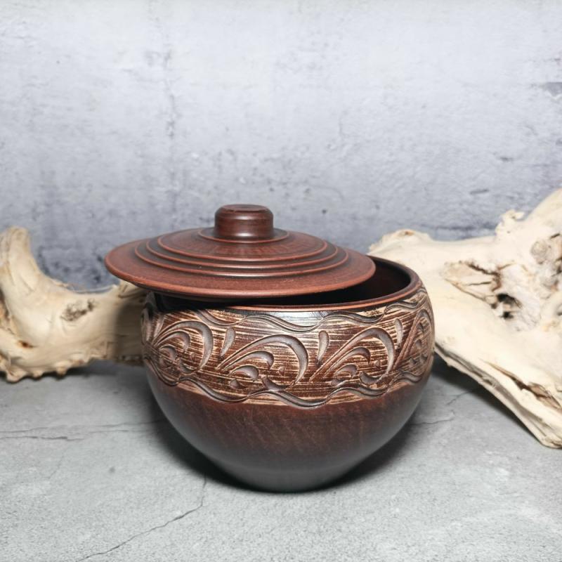 Handmade pottery cooking pot 50.72 fl.oz Casserole with lid handmade red clay | Cookware Cookware Cookware