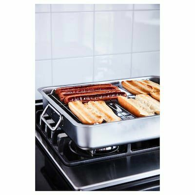 KONCIS Roasting pan with grill rack, stainless steel, 16×13 " | Cookware Cookware Cookware