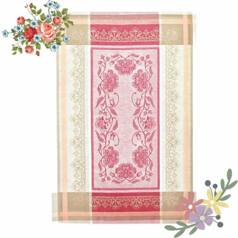 Linen towel 19’3 x 27’6 inches for the kitchen European linen double-sided pattern | Table Linens Kitchen & Dining Table Linens