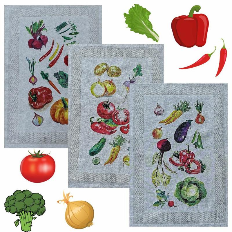 Linen towels set 3-pieces. European quality handmade color print linen | Table Linens Kitchen & Dining Table Linens