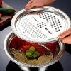 Multifunctional Stainless Steel Basin Drain Basket | Vegetable Cutters & Choppers Kitchen & Dining Vegetable Cutters & Choppers