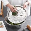 Multifunctional Stainless-Steel Basin With Grater | Vegetable Cutters & Choppers Kitchen & Dining Vegetable Cutters & Choppers