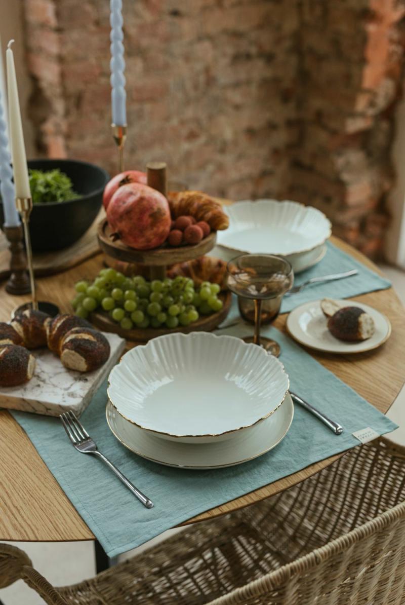 Ocean Mint linen placemat | Table Linens Kitchen & Dining Table Linens