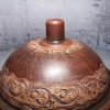 Pottery casserole Tagine large handmade from red clay Brown tagine with carved | Cookware Cookware Cookware