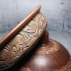 Pottery casserole Tagine large handmade from red clay Brown tagine with carved | Cookware Cookware Cookware