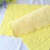 Set of 2 light yellow quilted placemats, scalloped placemat, fabrics table mats, set of 2 mats for holiday table setting | Table Linens Kitchen & Dining Table Linens