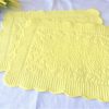 Set of 2 light yellow quilted placemats, scalloped placemat, fabrics table mats, set of 2 mats for holiday table setting | Table Linens Kitchen & Dining Table Linens