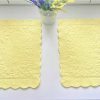 Set of 2 light yellow quilted placemats, scalloped placemat, fabrics table mats, set of 2 mats for holiday table setting | Table Linens Kitchen & Dining Table Linens