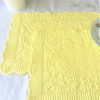 Set of 2 light yellow quilted placemats, scalloped placemat, fabrics table mats, set of 2 mats for holiday table setting | Table Linens Kitchen & Dining Table Linens