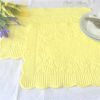 Set of 2 light yellow quilted placemats, scalloped placemat, fabrics table mats, set of 2 mats for holiday table setting | Table Linens Kitchen & Dining Table Linens