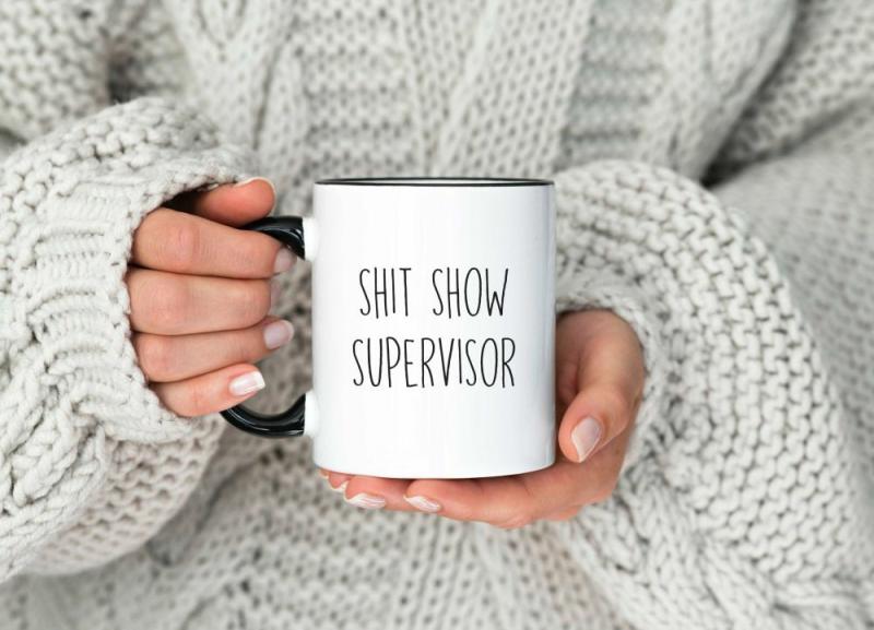 Shit Show Supervisor Cup, Funny Novelty Coffee Mug, Gift For Mom, Christmas Gift, Sarcastic Gift, Office Humor Boss Gift | Quote Mug Kitchen & Dining Quote Mug