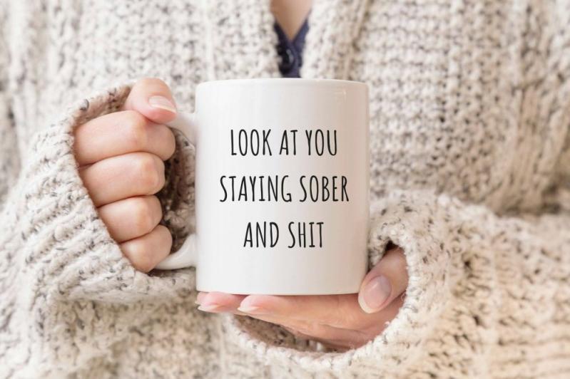 Sober Anniversary, Sobriety Milestone Gift, AA, Reassurance Motivational Gift, Sobriety Gifts For Men And Women, Recove | Quote Mug Kitchen & Dining Quote Mug