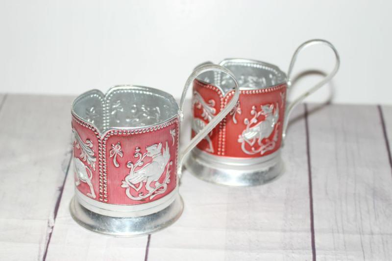 Vintage Cup Holder Tea,Vintage podstakannik set of 2 Soviet aluminum rare antiqu | Teapots & Tea Sets Kitchen & Dining Teapots & Tea Sets