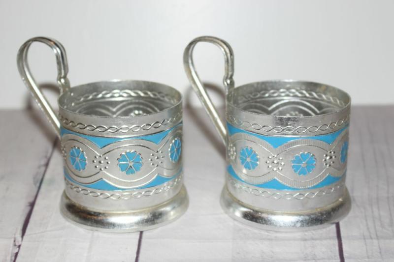 Vintage Cup Holder Tea,Vintage podstakannik set of 2 Soviet aluminum rare antiqu | Teapots & Tea Sets Kitchen & Dining Teapots & Tea Sets