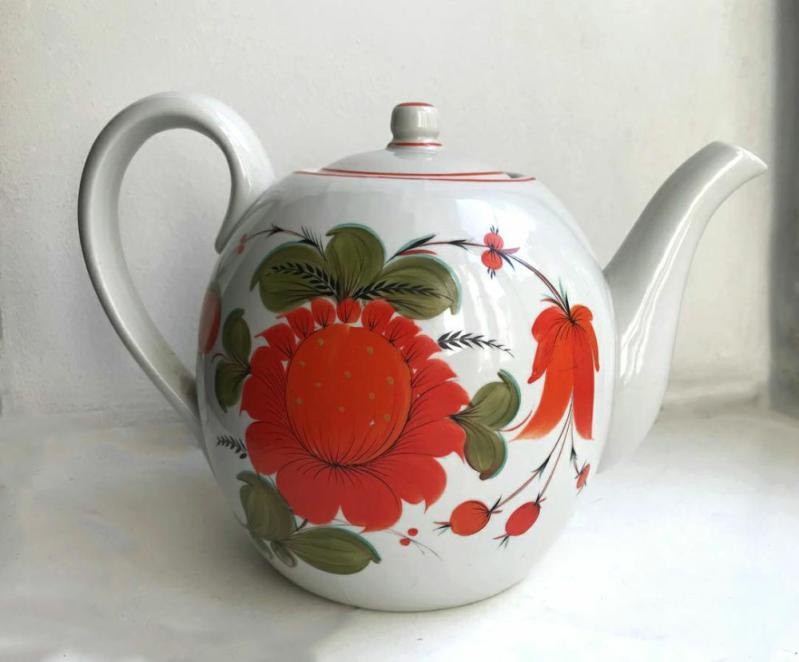 Vintage New Soviet Faience Teapot | Teapots & Tea Sets Kitchen & Dining Teapots & Tea Sets