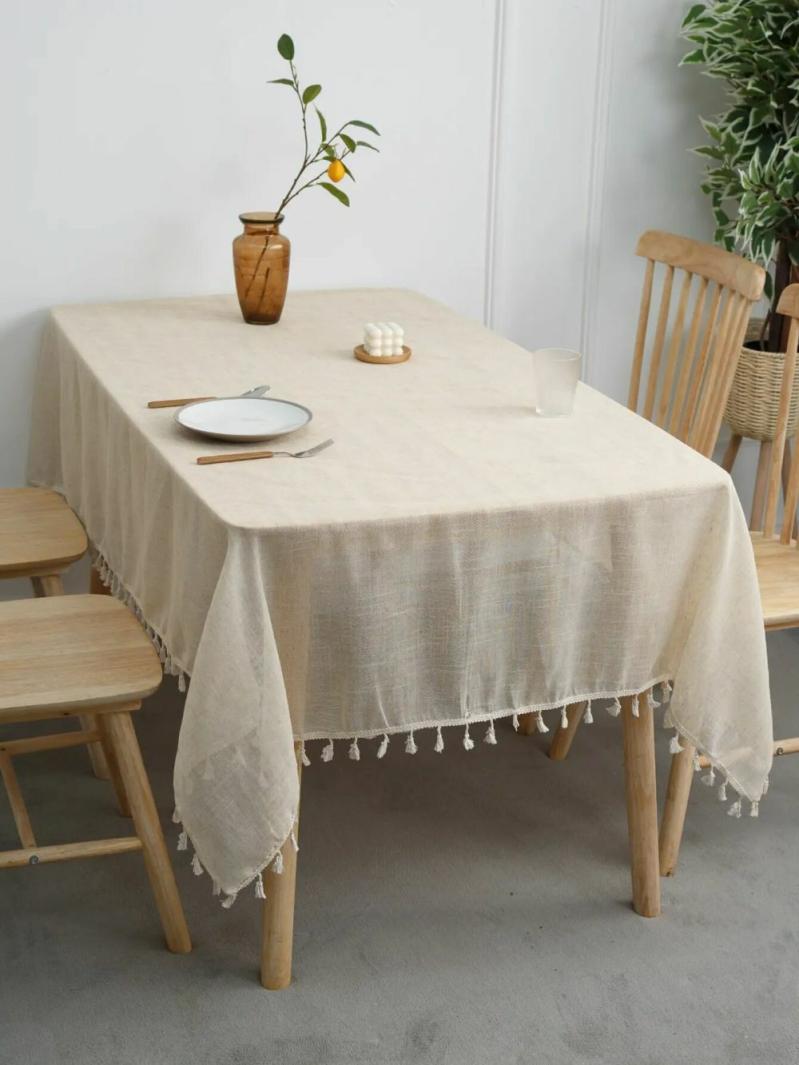 Washable Linen Table Cloth for Rectangle Tables – Ideal for Parties, Indoor, Outdoor Dining | Table Linens Kitchen & Dining Table Linens