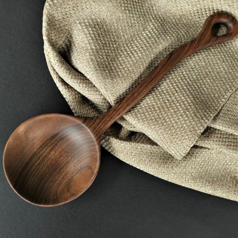 Wide wooden serving spoon ladle from walnut wood Big kitchen spoon Handmade wooden spoon Kitchen utensil Cooking utensil | Wooden Utensils Kitchen & Dining Wooden Utensils